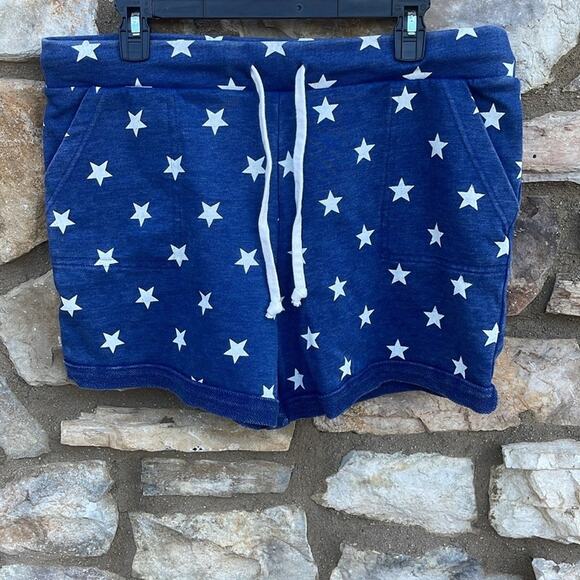 Blue cotton sweat shorts with stars size XL (NWOT) - Picture 6 of 7
